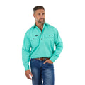 Ringers Western Mens King River Half Button L/S Work Shirt (171110002) Mint
