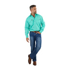 Ringers Western Mens King River Half Button L/S Work Shirt (171110002) Mint