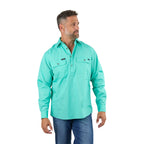 Ringers Western Mens King River Half Button L/S Work Shirt (171110002) Mint