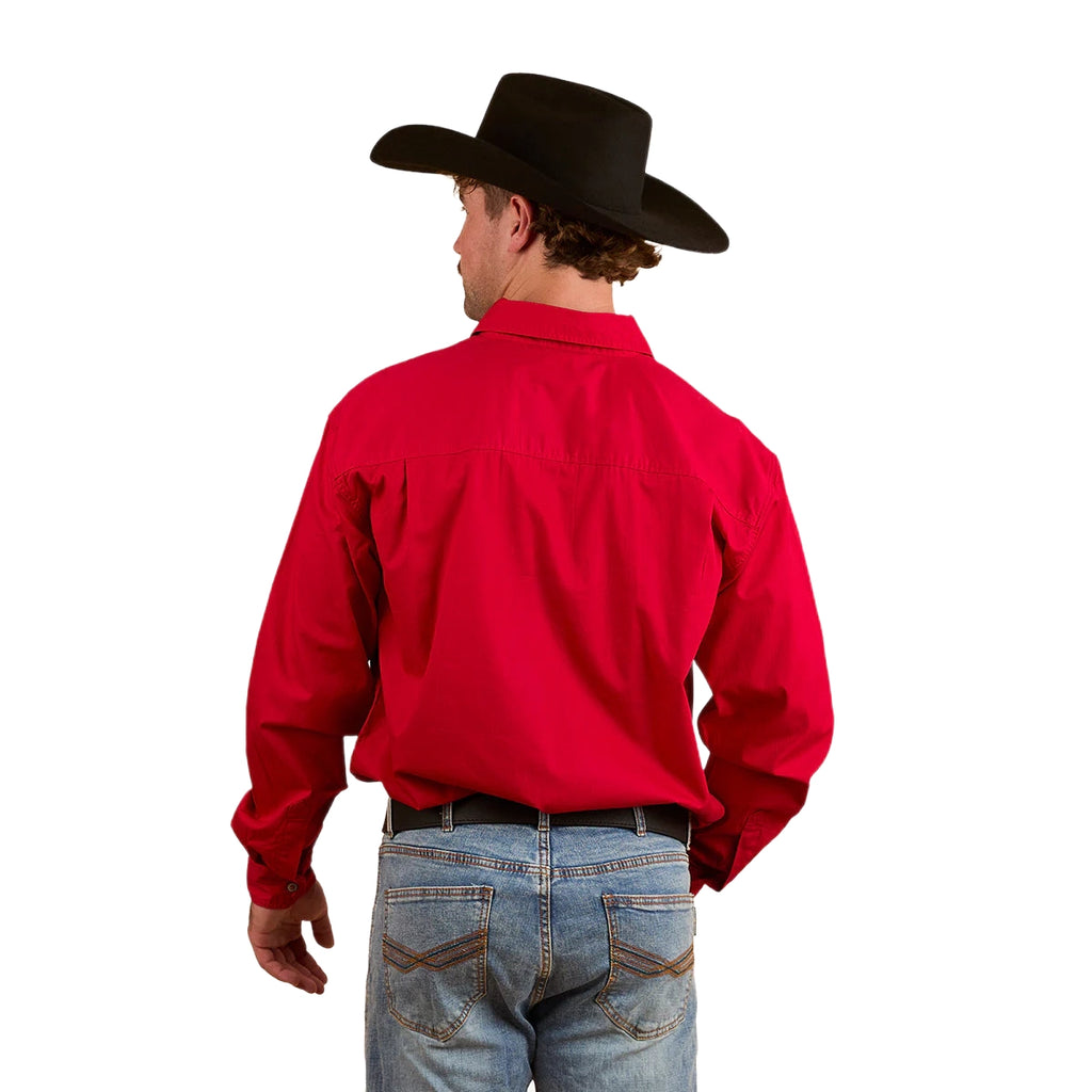 Ringers Western Mens King River L/S Half Button Workshirt (171110002) Red [SD]