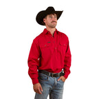 Ringers Western Mens King River L/S Half Button Workshirt (171110002) Red [SD]