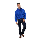 Ringers Western Mens King River Half Button Work Shirt (171110002) Royal