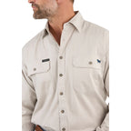 Ringers Western Mens King River Full Button Work Shirt (171110001) Beige