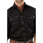 Ringers Western Mens King River L/S Full Button Workshirt (171110001) Black