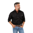Ringers Western Mens King River L/S Full Button Workshirt (171110001) Black
