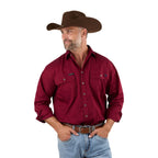 Ringers Western Mens King River Full Button L/S Work Shirt (171110001) Burgundy