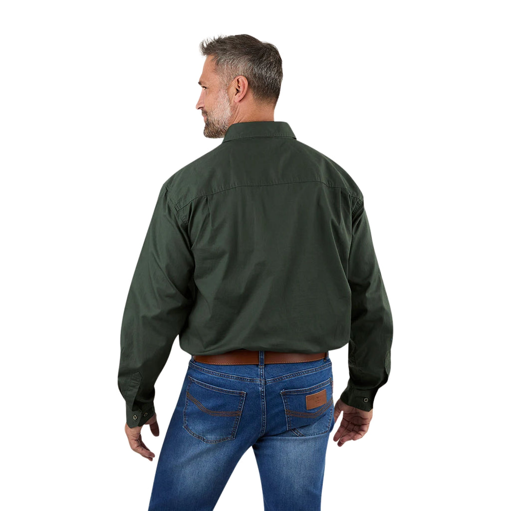 Ringers Western Mens King River Full Button L/S Work Shirt (171110001) Cargo Khaki