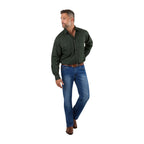 Ringers Western Mens King River Full Button L/S Work Shirt (171110001) Cargo Khaki