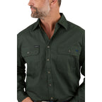 Ringers Western Mens King River Full Button L/S Work Shirt (171110001) Cargo Khaki