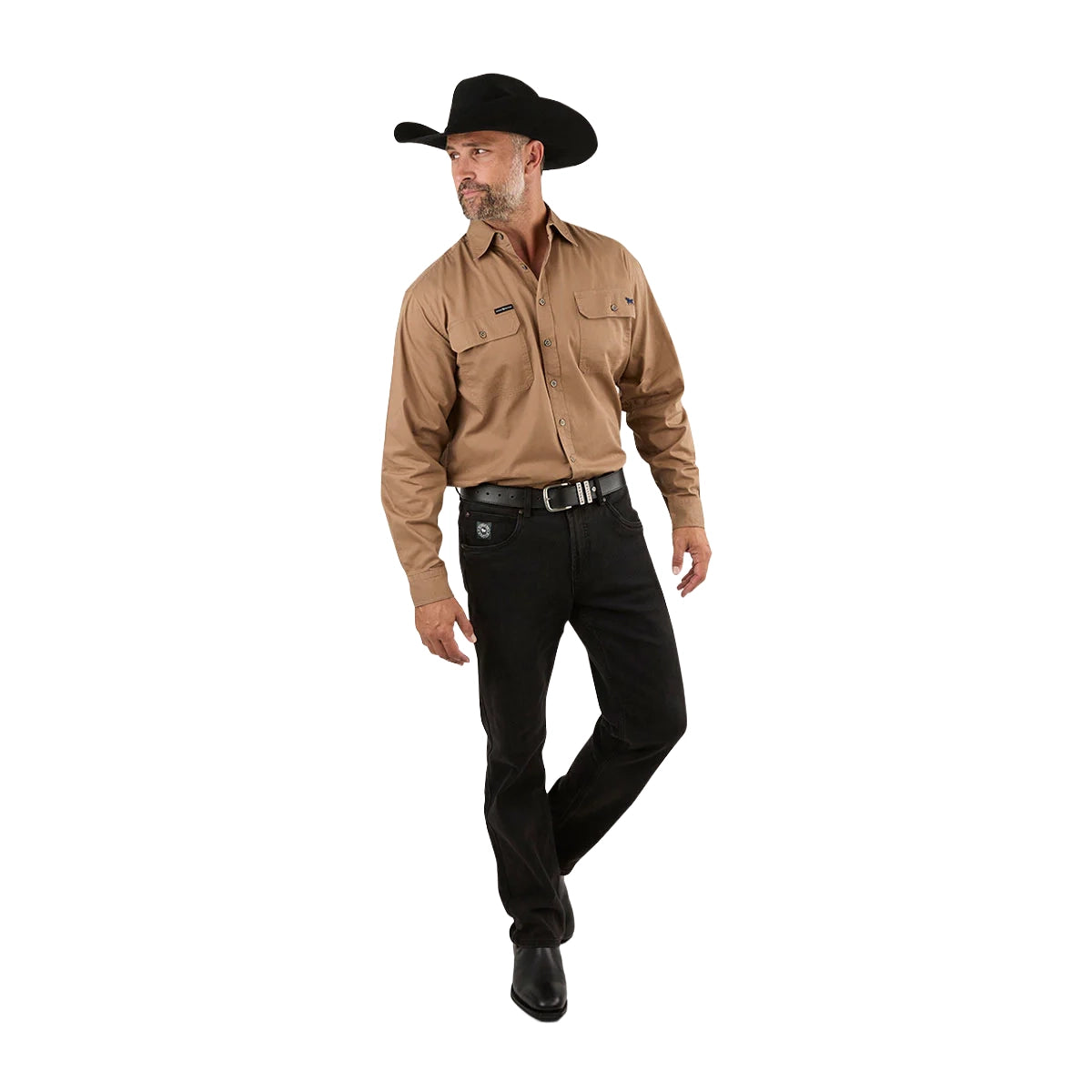 Ringers Western Mens King River Full Button L/S Work Shirt (171110001) Clay