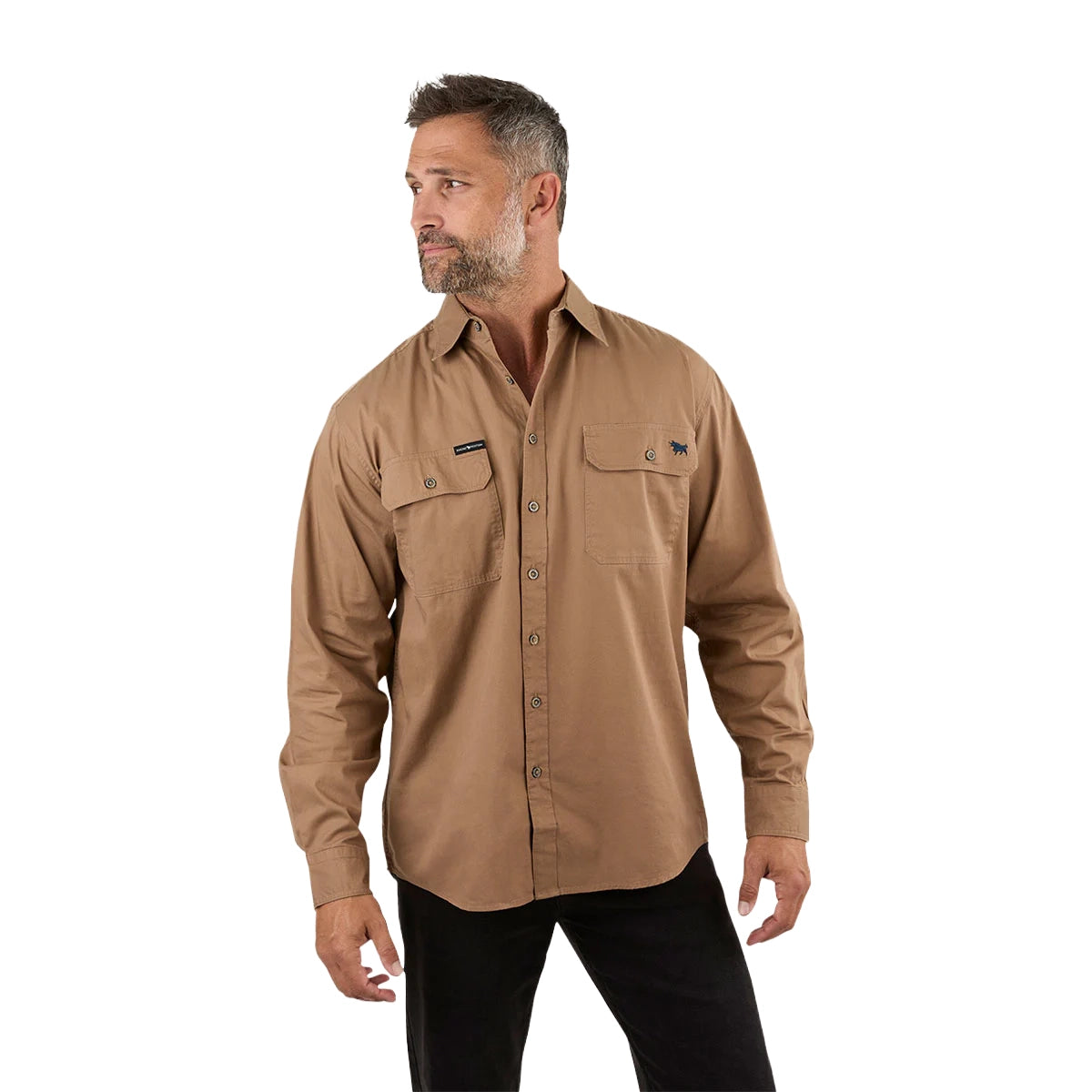 Ringers Western Mens King River Full Button L/S Work Shirt (171110001) Clay