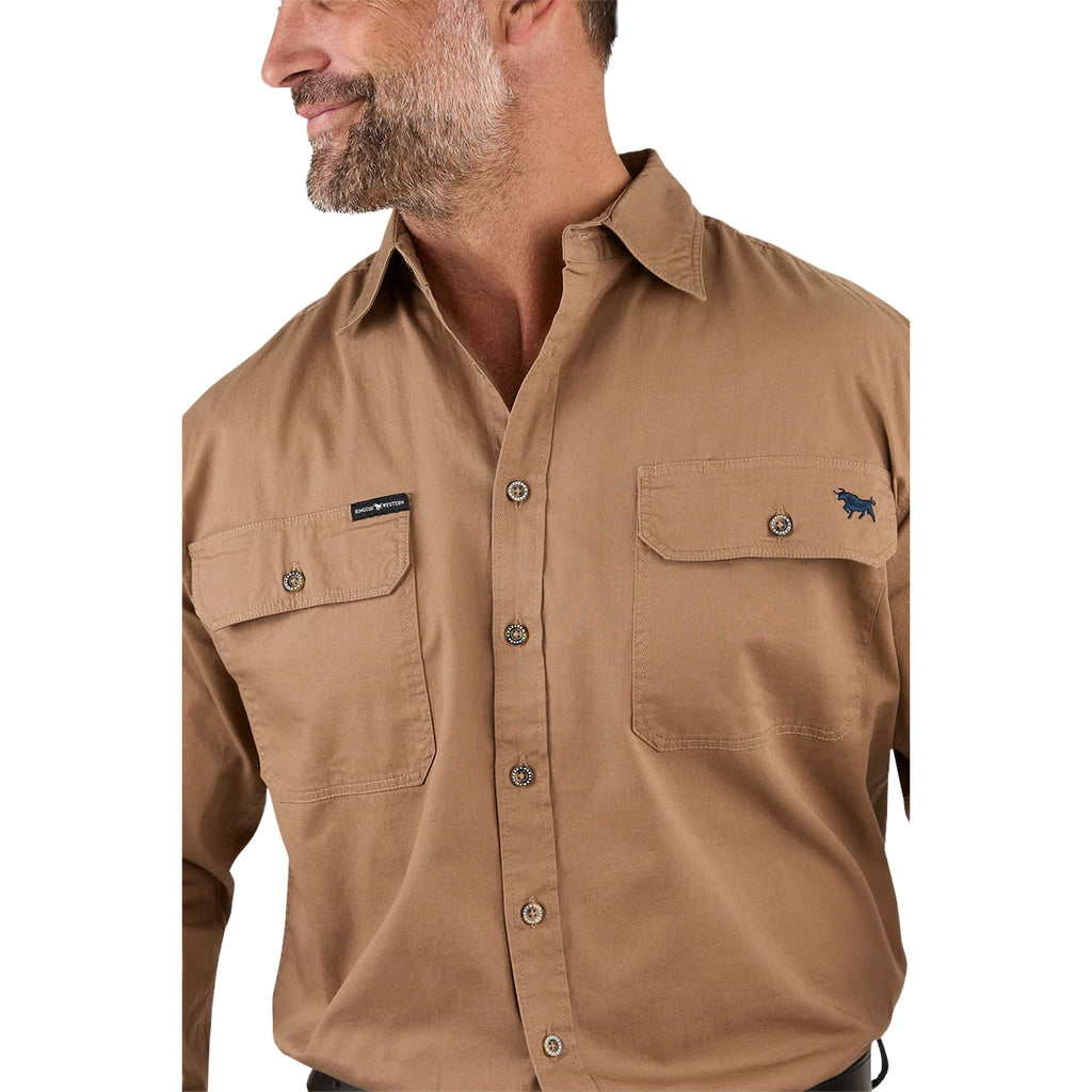 Ringers Western Mens King River Full Button L/S Work Shirt (171110001) Clay