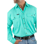 Ringers Western Mens King River Full Button L/S Work Shirt (171110001) Mint