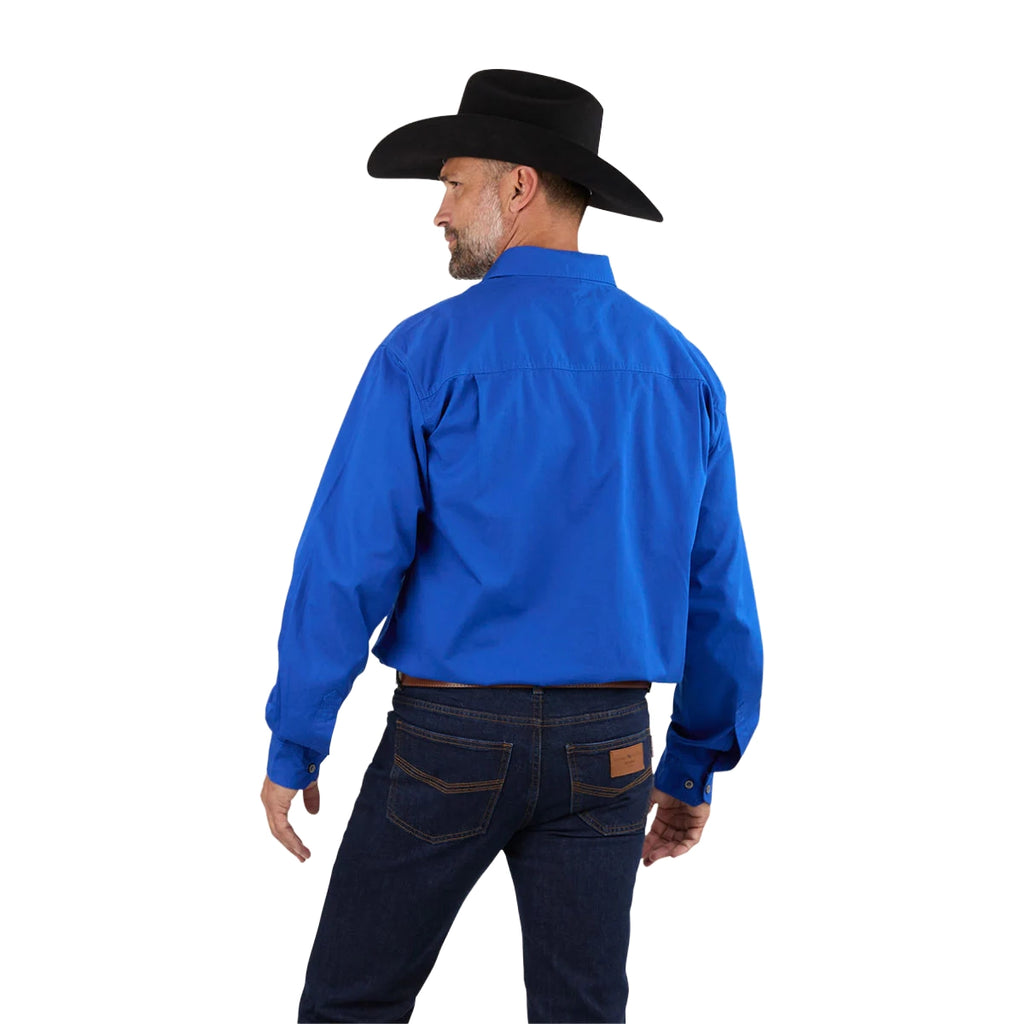 Ringers Western Mens King River Full Button L/S Work Shirt (171110001) Royal