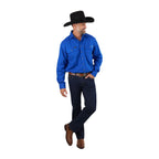 Ringers Western Mens King River Full Button L/S Work Shirt (171110001) Royal
