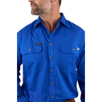 Ringers Western Mens King River Full Button L/S Work Shirt (171110001) Royal