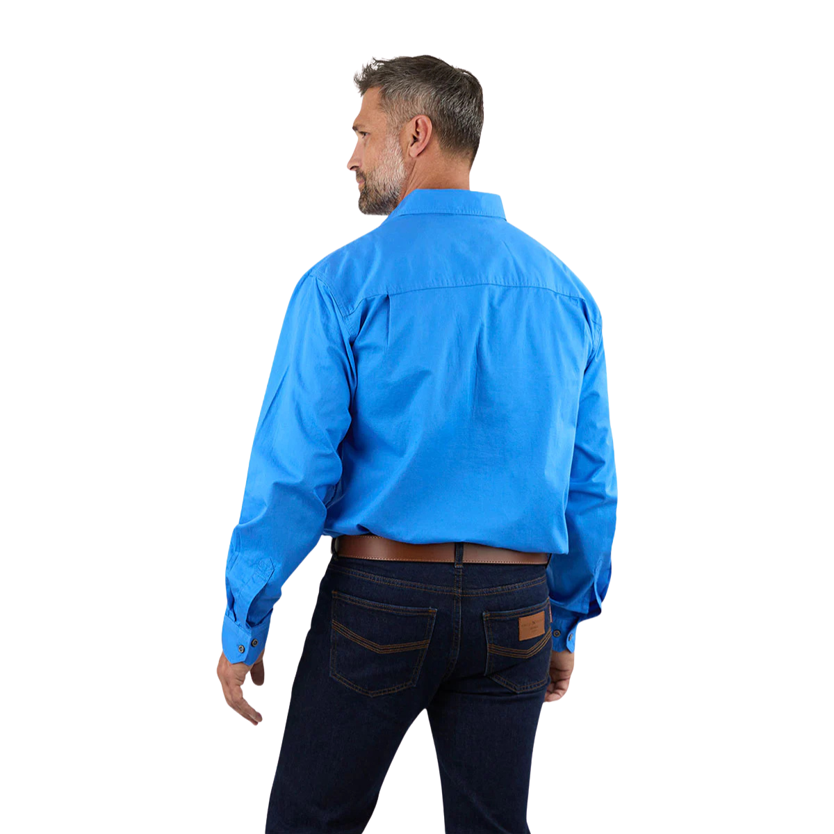Ringers Western Mens King River Half Button Work Shirt (171110002) Blue