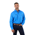 Ringers Western Mens King River Half Button Work Shirt (171110002) Blue