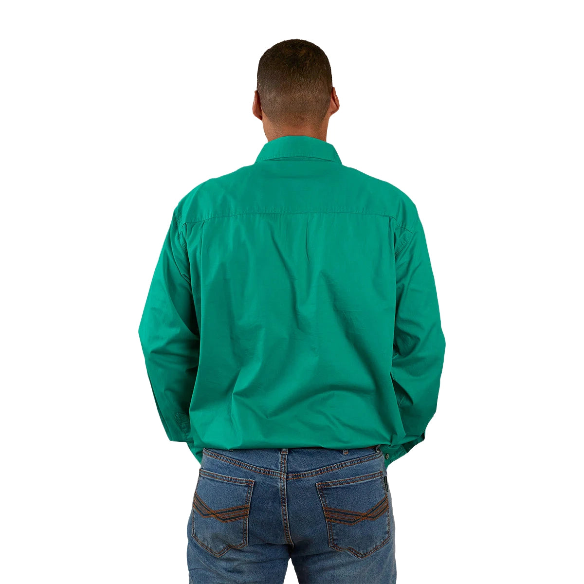 Ringers Western Mens King River Half Button Work Shirt (171110002) Green