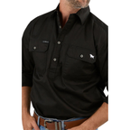 Ringers Western Mens King River L/S Half Button Workshirt (171110002) Black