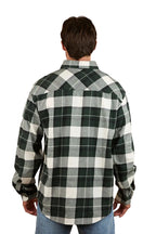 Ringers Western Mens Kingswood Half Button L/S Flannel Shirt (124012RW) Pine/White
