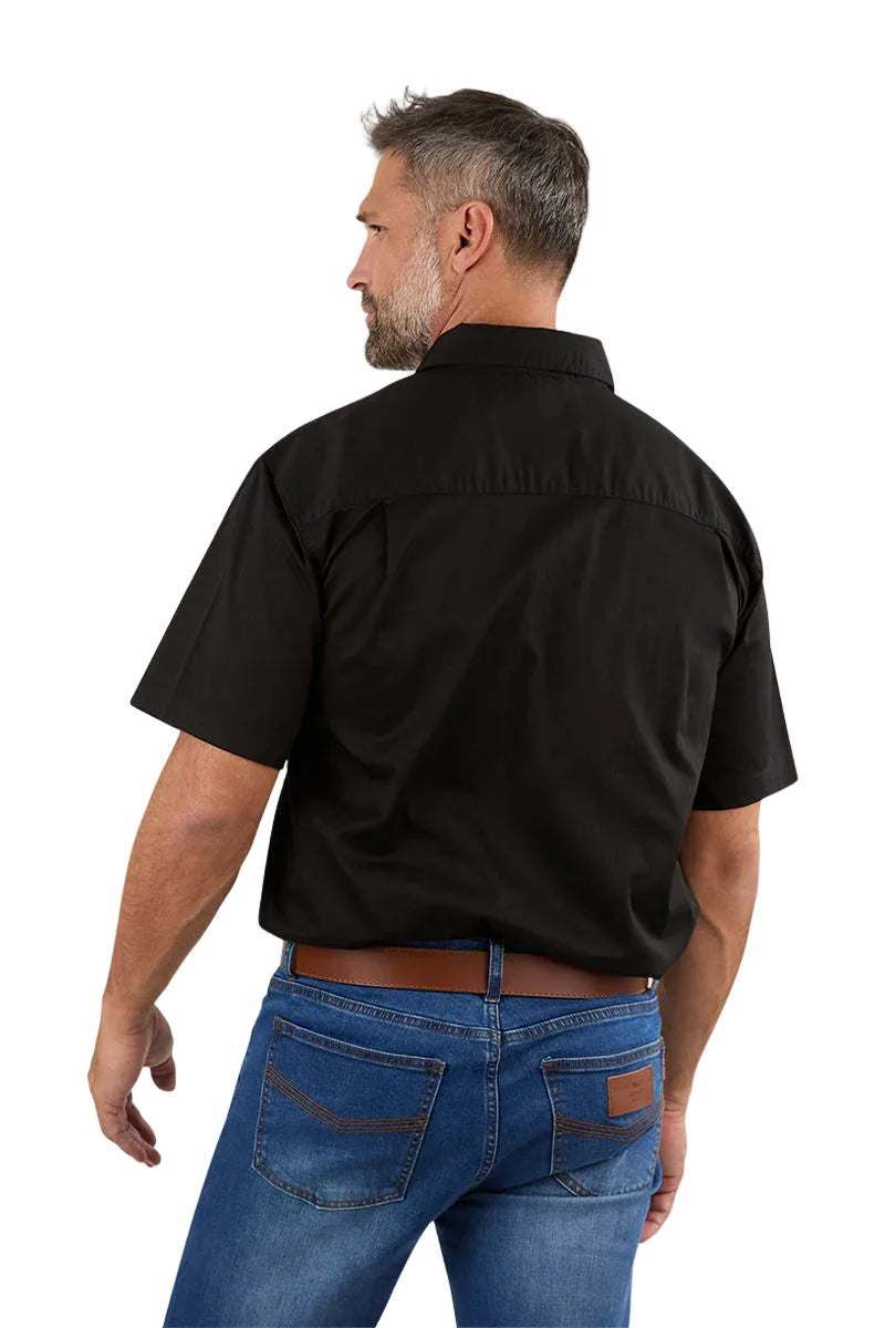 Ringers Western Mens Lake Argyle S/S Full Button Work Shirt (118110004) Black