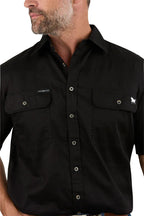 Ringers Western Mens Lake Argyle S/S Full Button Work Shirt (118110004) Black