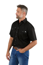 Ringers Western Mens Lake Argyle S/S Full Button Work Shirt (118110004) Black