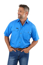Ringers Western Mens Lake Argyle S/S Full Button Work Shirt (118110004) Blue