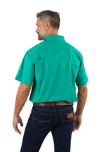 Ringers Western Mens Lake Argyle S/S Full Button Work Shirt (118110004) Green
