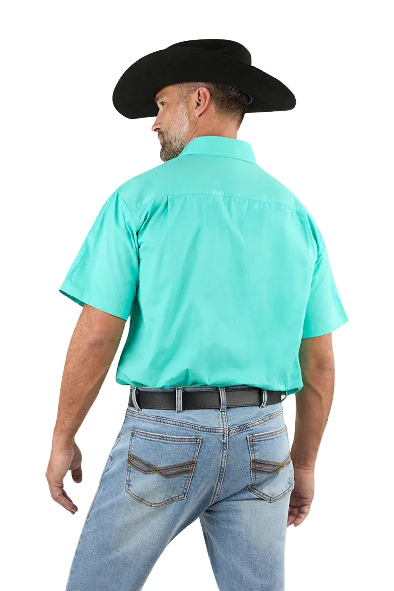 Ringers Western Mens Lake Argyle S/S Full Button Work Shirt (118110004) Mint