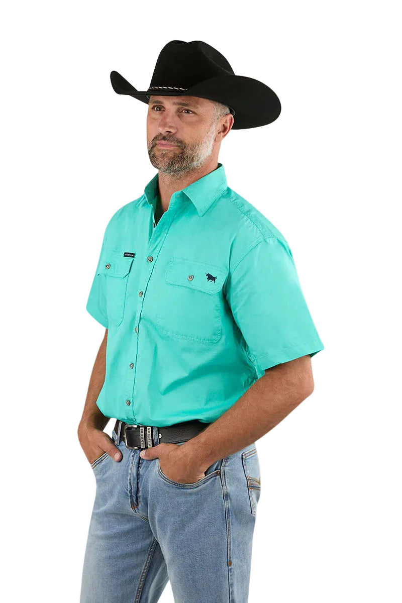 Ringers Western Mens Lake Argyle S/S Full Button Work Shirt (118110004) Mint