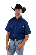 Ringers Western Mens Lake Argyle S/S Full Button Work Shirt (118110004) Navy
