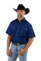 Ringers Western Mens Lake Argyle S/S Full Button Work Shirt (118110004) Navy
