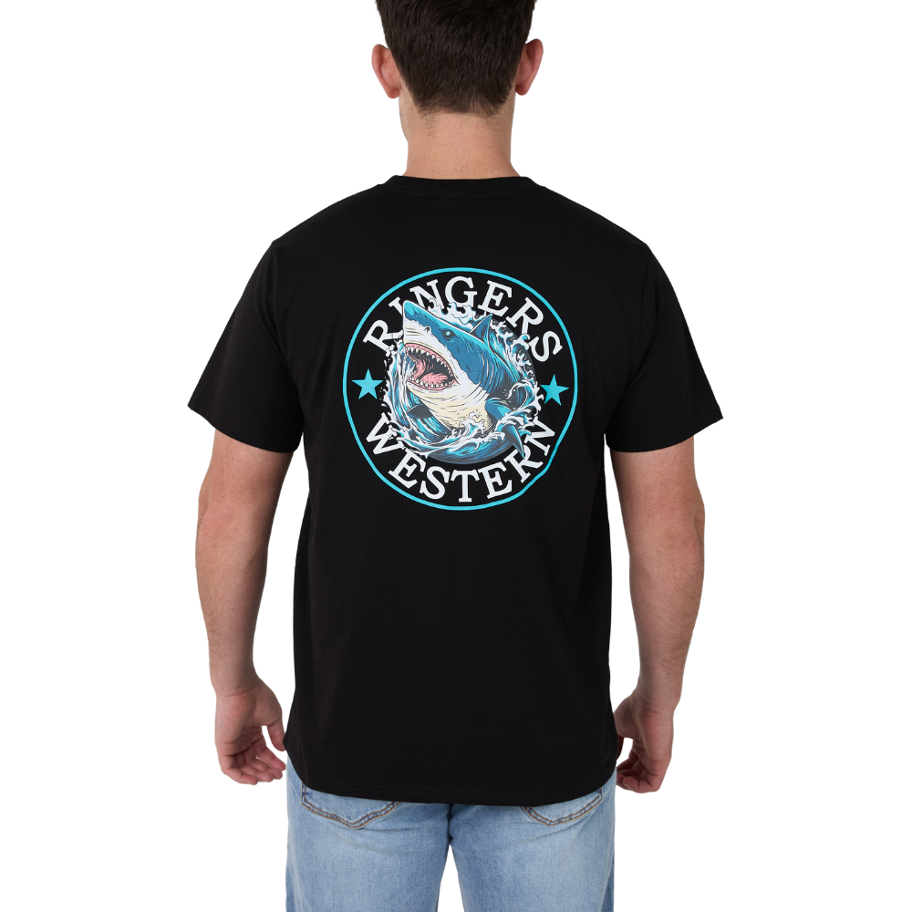 Ringers Western Mens Man Eater Loose Fit S/S Tee  (125130RW)  Black
