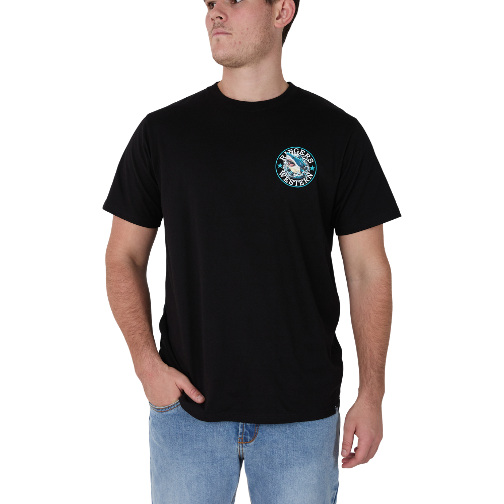 Ringers Western Mens Man Eater Loose Fit S/S Tee  (125130RW)  Black