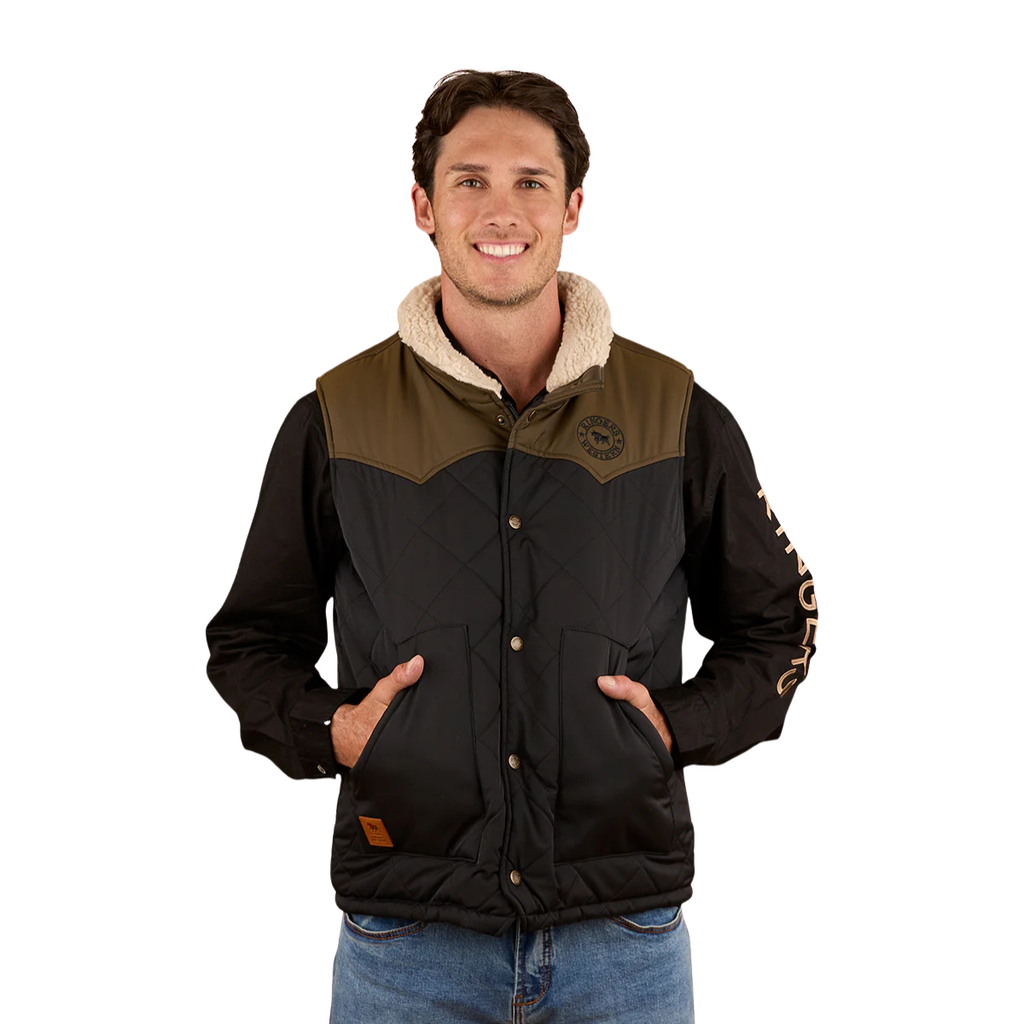 Ringers Western Mens McKinlay Puffer Vest (124058RW) Military Green/Black