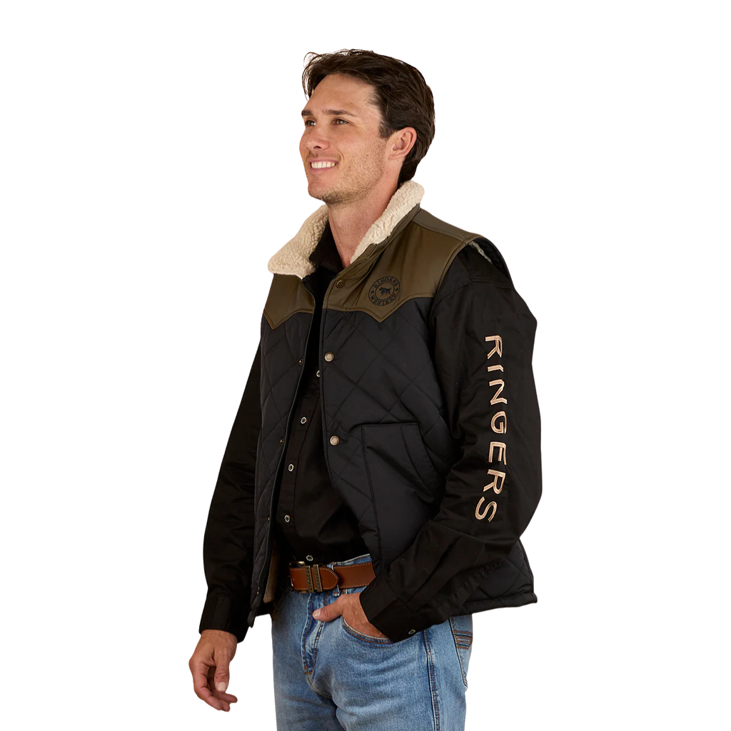 Ringers Western Mens McKinlay Puffer Vest (124058RW) Military Green/Black