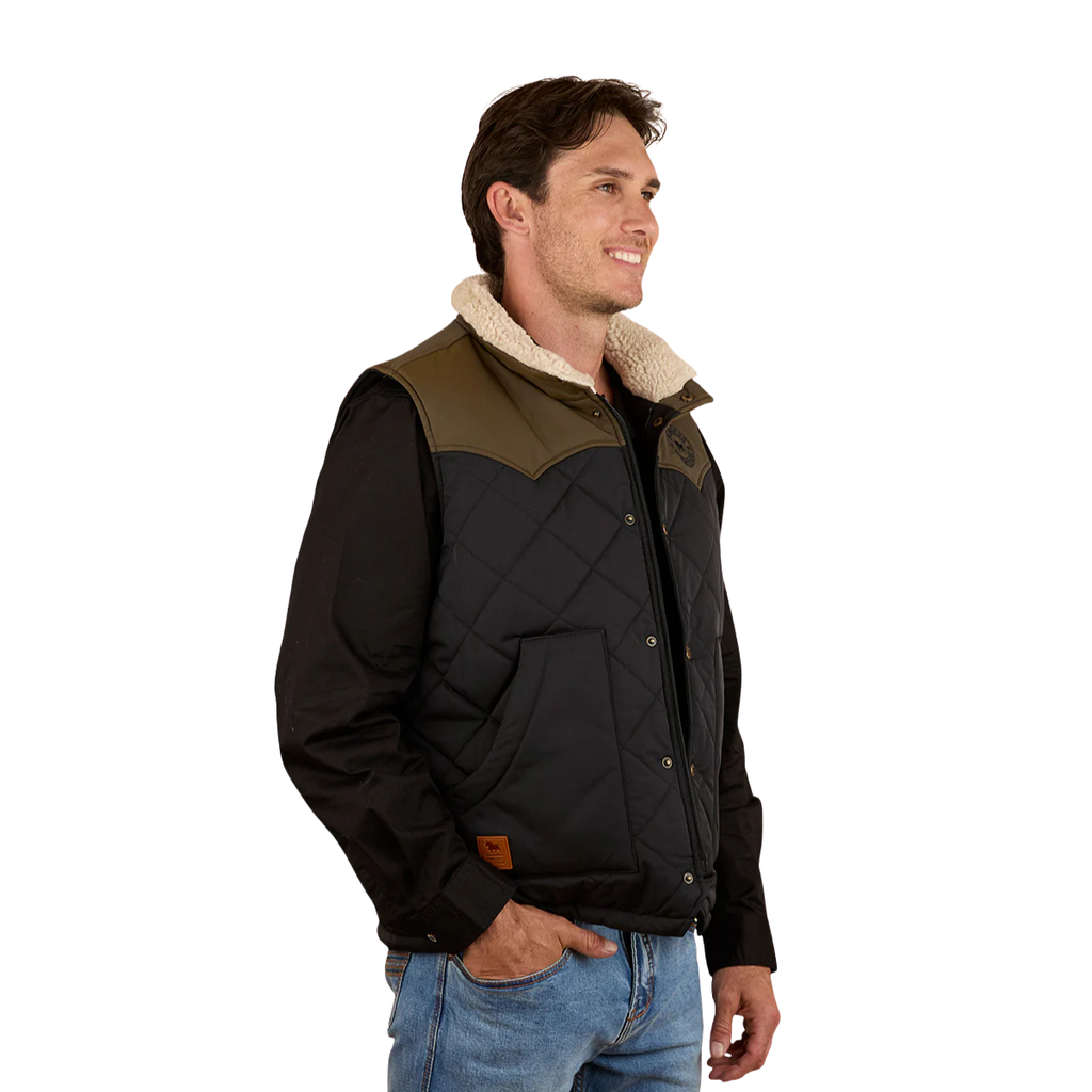 Ringers Western Mens McKinlay Puffer Vest (124058RW) Military Green/Black