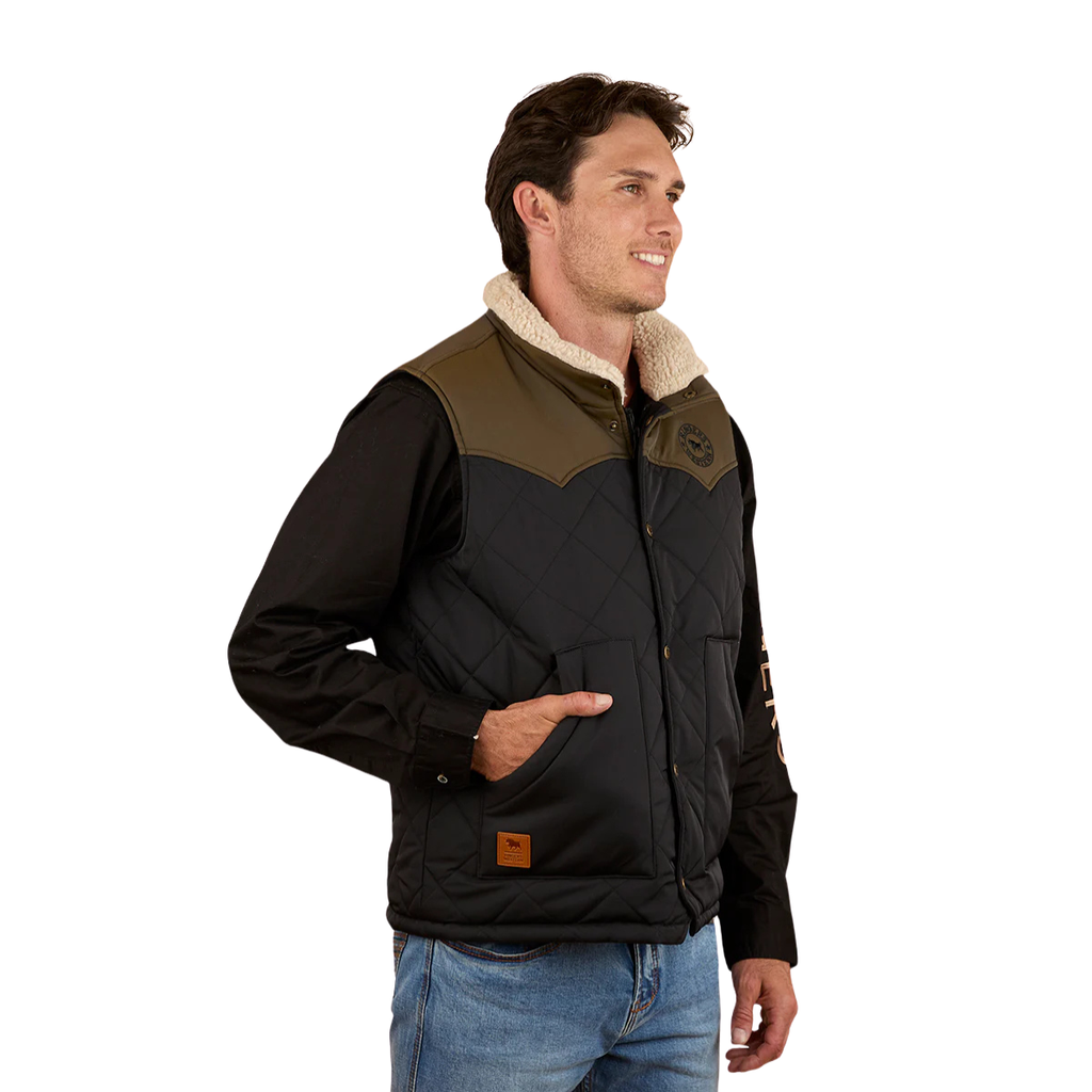 Ringers Western Mens McKinlay Puffer Vest (124058RW) Military Green/Black