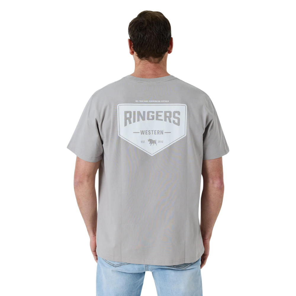 Ringers Western Mens New Squadron S/S Loose Fit Tee  (126070RW) Grey/White