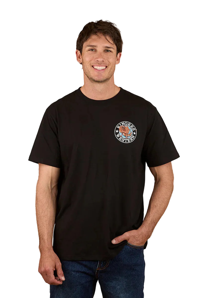 Ringers Western Mens Outta Towner Loose Fit S/S Tee (125027RW) Black