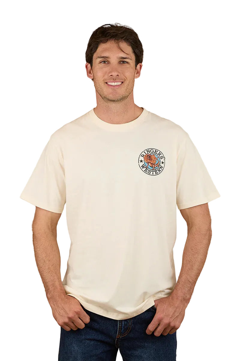 Ringers Western Mens Outta Towner Loose Fit S/S Tee (125027RW) Off White