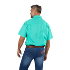 Ringers Western Mens Pack Saddle S/S Half Button Work Shirt (118110003) Mint