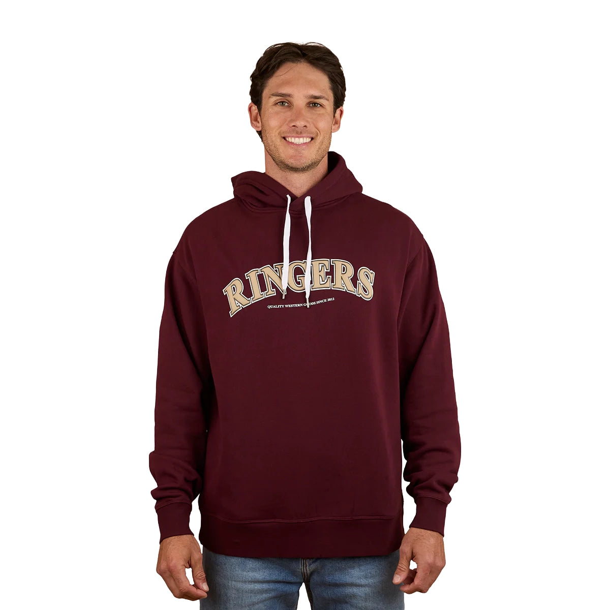 Ringers Western Mens Princeton Hoodie (123059RW) Washed Cabernet Front