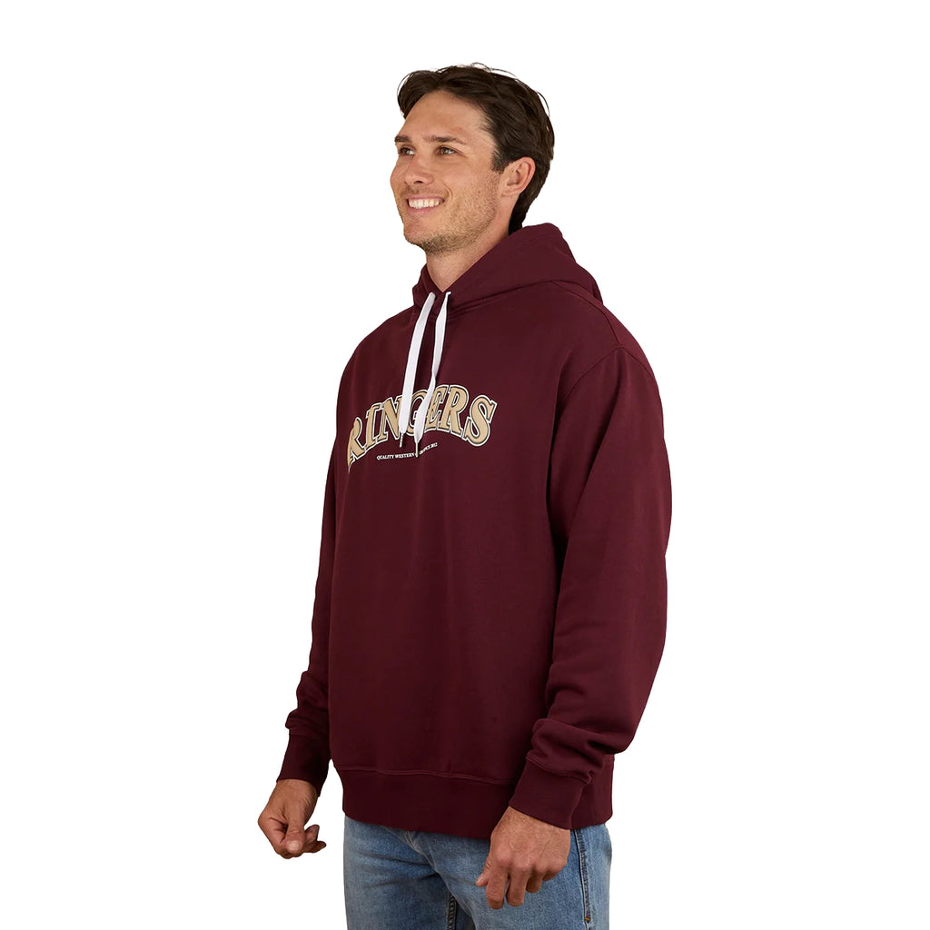 Ringers Western Mens Princeton Hoodie (123059RW) Washed Cabernet 3-4