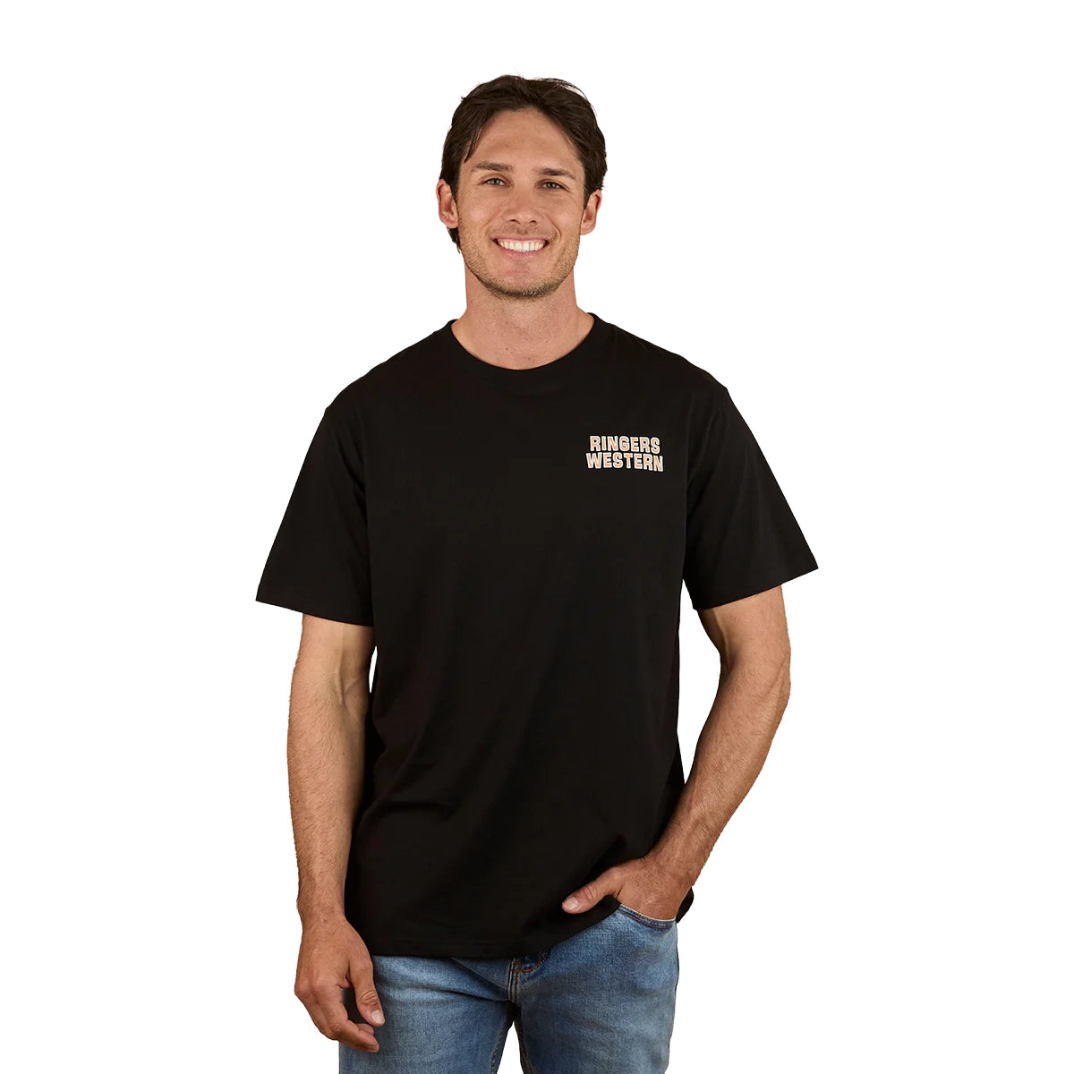 Ringers Western Mens Reef and Beef Loose Fit S/S Tee (125030RW) Black