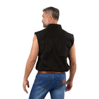 Ringers Western Mens Rob Roy Sleeveless Full Button Work Shirt (118110001) Black