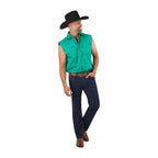 Ringers Western Mens Rob Roy Sleeveless Full Button Work Shirt (118110001) Green