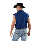 Ringers Western Mens Rob Roy Sleeveless Full Button Work Shirt (118110001) Navy